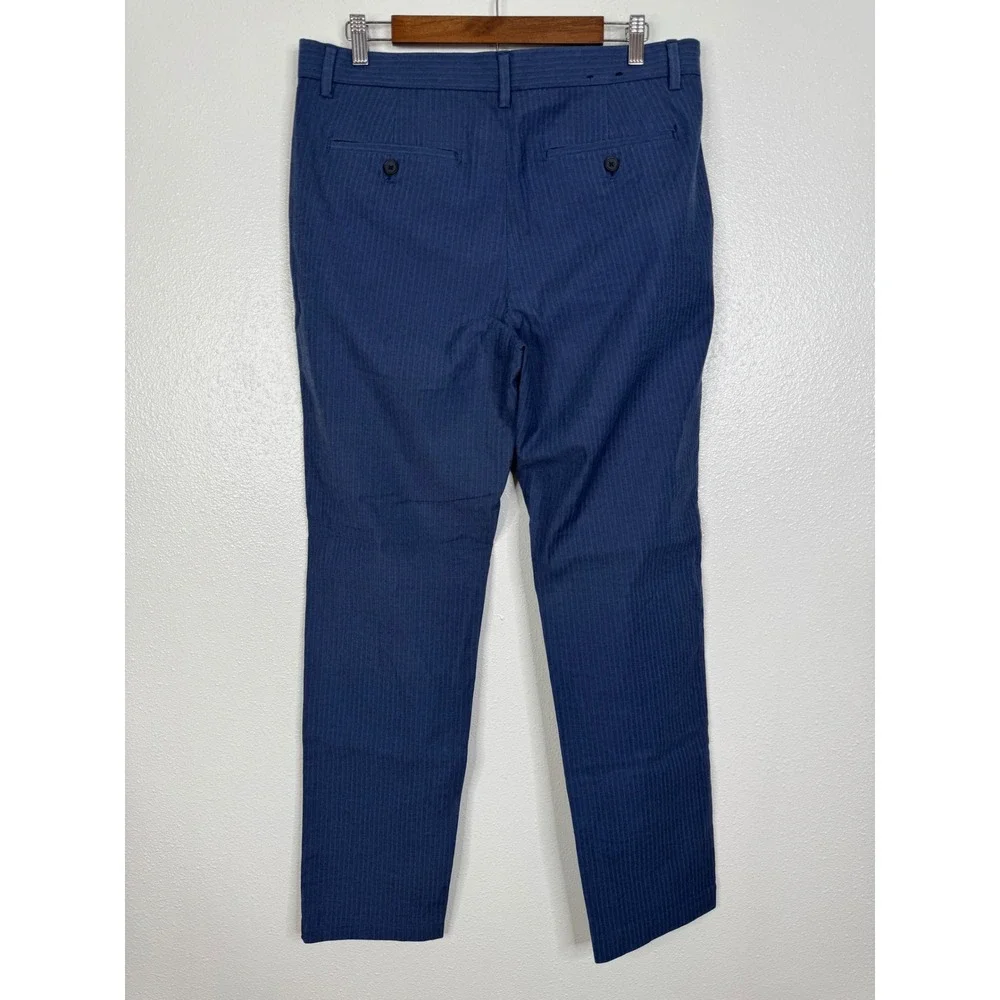 Banana Republic Slim Fit Blue Herringbone Dress Pants Mens 33x32 Cotton Stretch